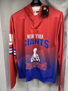 Klew New York Giants Super Bowl XLVI Hooded Long Sleeve Shirt - XXL - New - Picture 1 of 7