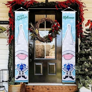 Blue Christmas Porch Decorations Outdoor Indoor all Decor Banner - Picture 1 of 8