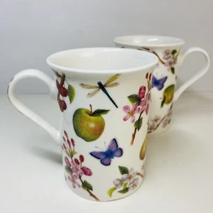 Heath McCabe England Fruit & Floral Bone China Mug x 2-Excellent Condition - Picture 1 of 24