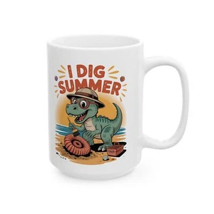 I Dig Sommer süße Dinosaurier Paläontologie Tasse für Kinder und Dino-Liebhaber - Bild 1 von 16