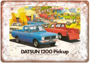 Vintage Datsun 1200 1972 Auto Ad Reproduction Metal Sign A11419 - Picture 1 of 2
