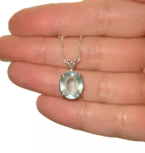 COLLANA ACQUAMARINA GRANDE 4,62CT.S GEMMA BLU CON MINA DI TERRA! CIONDOLO MADE IN USA CON CATENA - Foto 1 di 5