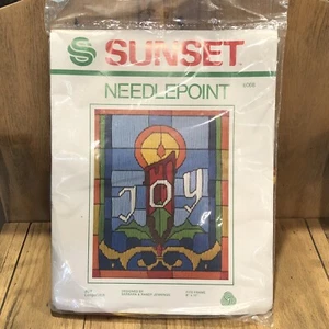 Sunset Needlepoint Longstitch Kit Joy8x10 Frame Christmas Holiday 100% Wool NOS - Picture 1 of 11