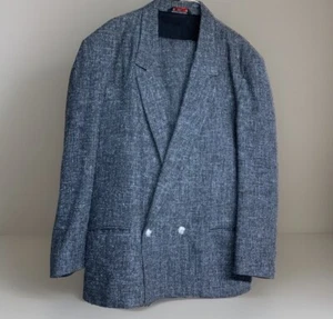 VINTAGE 80s COTLER WOOL 2-PIECE DOUBLE-BREASTED GRAY SUIT MADE IN USA 31/42 VHTF - Picture 1 of 8