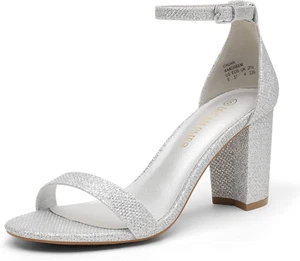 DREAM PAIRS Women'S Chunk Low Heel Pump Sandals - Picture 1 of 12