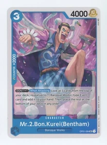 Juego de cartas coleccionables Mr.2.Bon.Kurei (Bentham) OP01-084 ~ U Inglés, One Piece Romance Dawn - Imagen 1 de 1