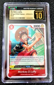 CGC 10 PRISTINE RARE 2024 MONKEY D LUFFY ONE PIECE WINGS OF THE CAPTAIN G5793 - Picture 1 of 2