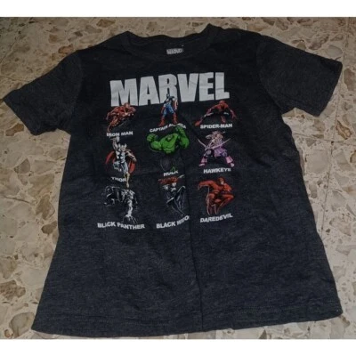 Marvel Super Heros Youth Graphic Tee Medium Gray Multi-Color Graphic - Image 1 of 3