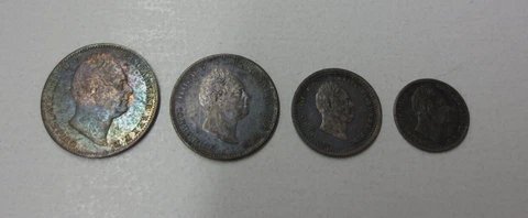 1833 Great Britain (William IV) MAUNDY 4-Piece Coin Set GEM w/ Original Toning Cover
