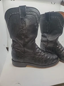 Lucchese T050702 Vollschaft Straußenleder schwarz Roper Stiefel Herren Größe 6,5 B - Bild 1 von 15