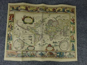 Nova Totius Terrarum Orbis Antique Style World Map 18x14 Blaeu Decorative Print - Picture 1 of 6