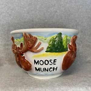 Harry und David Elch Munch Schüssel groß Popcorn Salat Snack Servieren Keramik 9”x6” - Bild 1 von 8