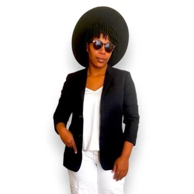 Blazer Newport News Jeanology Talla 14 Terciopelo Vintage Oscuro Academia Gótico Negro Foto 1 de 4