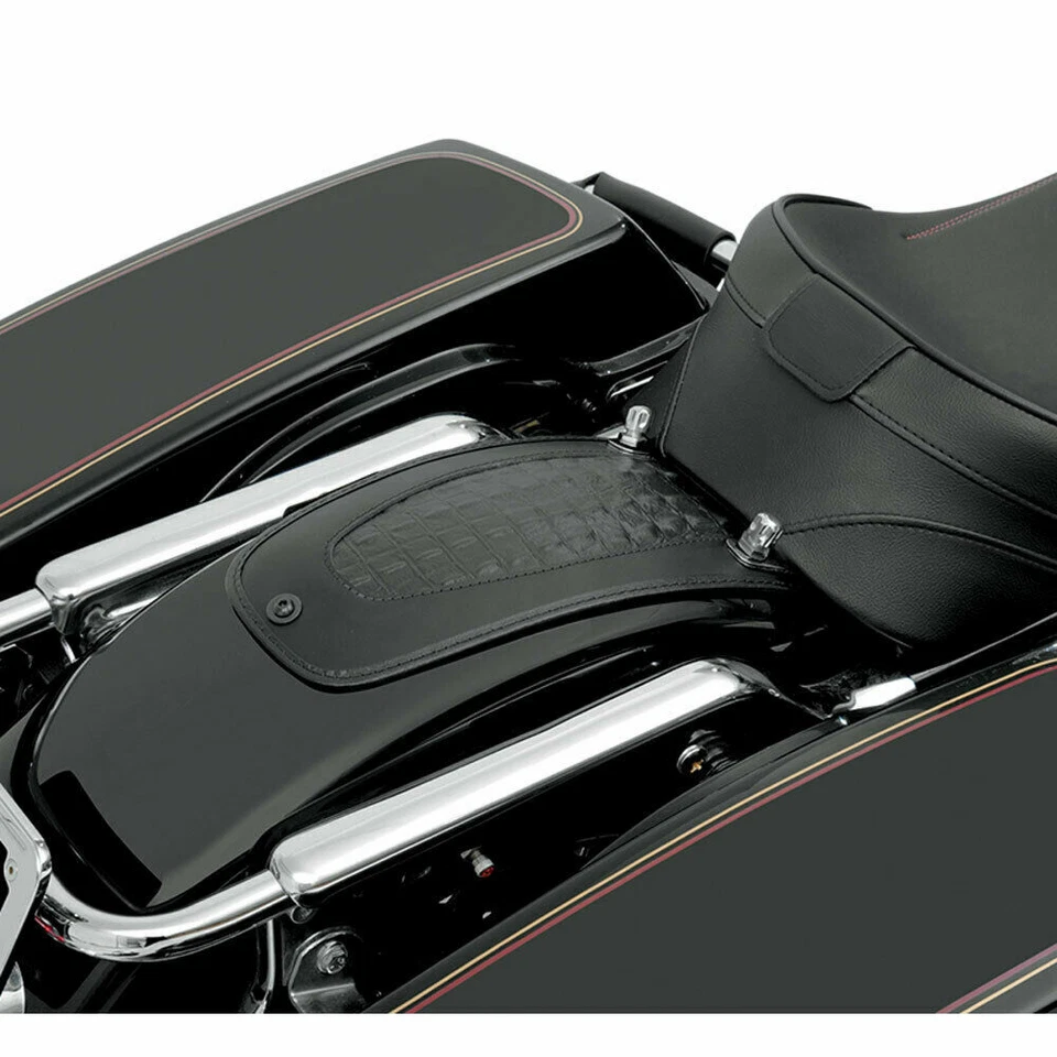 Babero guardabarros de cuero Gator negro en relieve 1997-19 Harley Touring FLHR FLHT Foto 1 de 1