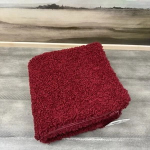 Pottery Barn Cozy Teddy Faux Fur Pillow Cover 20”x20” Cardinal Red NWT - Picture 1 of 7