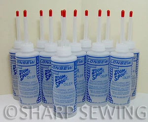 12 BOTELLAS (1 ESTUCHE) ENGRASADOR DE PICO ZOOM - 4 OZ ACEITE DE MÁQUINA DE COSER BLANCO TRANSPARENTE - Imagen 1 de 3