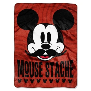 Disney Mickey Mouse Throw Blanket - Soft Fluffy & Warm - 60"x80"  Mickey Stache - Picture 1 of 3