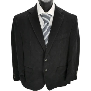 CHAPS mens Black corduroy two button blazer jacket sport suit coat 42 R Cotton - Picture 1 of 24