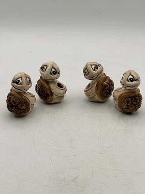 Антропоморфные вешалки для джутовых растений черепаховые бусины керамические китчи 1970-е - Изображение 1 из 4