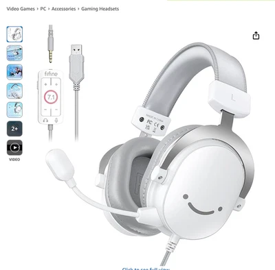 Fifine PC Gaming Headset with USB/3.5mm Jack for Laptop Computer, Over Ear Wired - Image 1 of 2