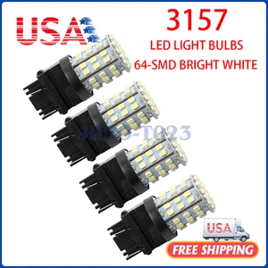 Blanco 4X 64SMD 3157 LED Inverso Trasero Freno Parada Señal de Giro DRL Bombilla 6000K - Imagen 1 de 10