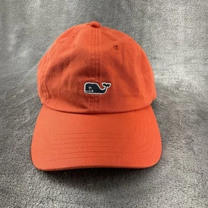 Vineyard Vines Hat Cap Orange Spell Out Whale Logo Strap Back Preppy Neon - Picture 1 of 9