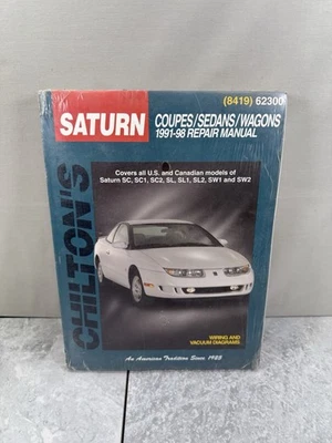 Manual de reparación Chilton; Saturn-Coupes/Sedanes/Vagones 1991-98 Manual de reparación (62300) Foto 1 de 4