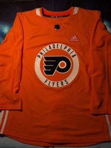 NHL Adidas Indo Philadelphia Flyers Practice Orange Hockey Jersey, Size 50 - Picture 1 of 4
