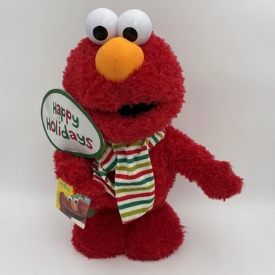 Elmo 20" Plush Door Porch Greeter, Happy Holidays Sesame Street Dan Dee, NEW - Image 1 of 4
