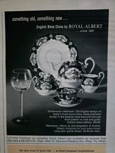 1967 Royal Albert English Bone China dinnerware teapot plate vintage ad - Picture 1 of 1
