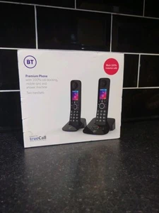 BT Premium Black Cordless Phone with Advanced Nuisance Call Blocker Twin Handset - Zdjęcie 1 z 5