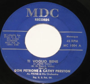 Don Petrone Cathy Preston 7" 45 1962 ITALIAN MERENGUE CHARANGA LATIN RARE HEAR ♫ - Imagen 1 de 2