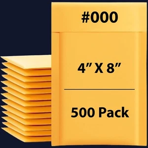 #000 4,5" x 7" 500 Stück Kraft Luftpolster Versandtaschen Gepolsterter Umschlag Versandtaschen - Bild 1 von 6