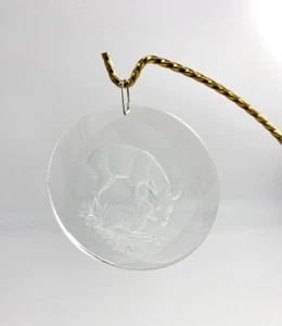 Clear Acrylic Doe and Fawn Dove Peace Heart Drop Christmas Ornament Lot of 3 - Bild 1 von 3