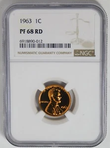 1963 Lincoln Cent. HIGH GRADE! NGC Gem Proof 68RD - Picture 1 of 2