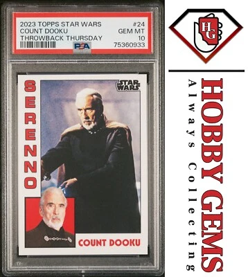 COUNT DOOKU PSA 10 2023 Topps Star Wars Throwback Thursday TBT #24 C3 - Image 1 of 2