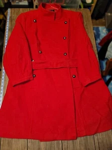 Style & Co Red Fleece Jacket Coat Bouble Brested Peacoat Size 24w - Picture 1 of 5