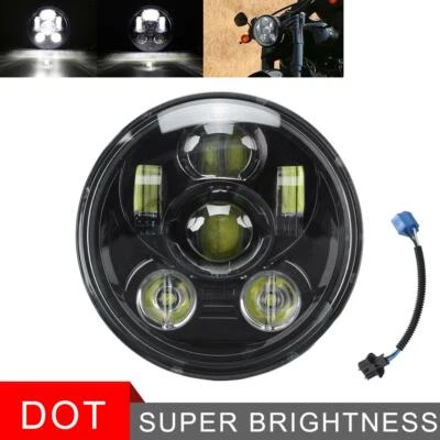 5.75" 5 3/4" LED Headlight Hi-Lo Sealed Beam for Harley Dyna Street Bob FXDB - Image 1 of 4