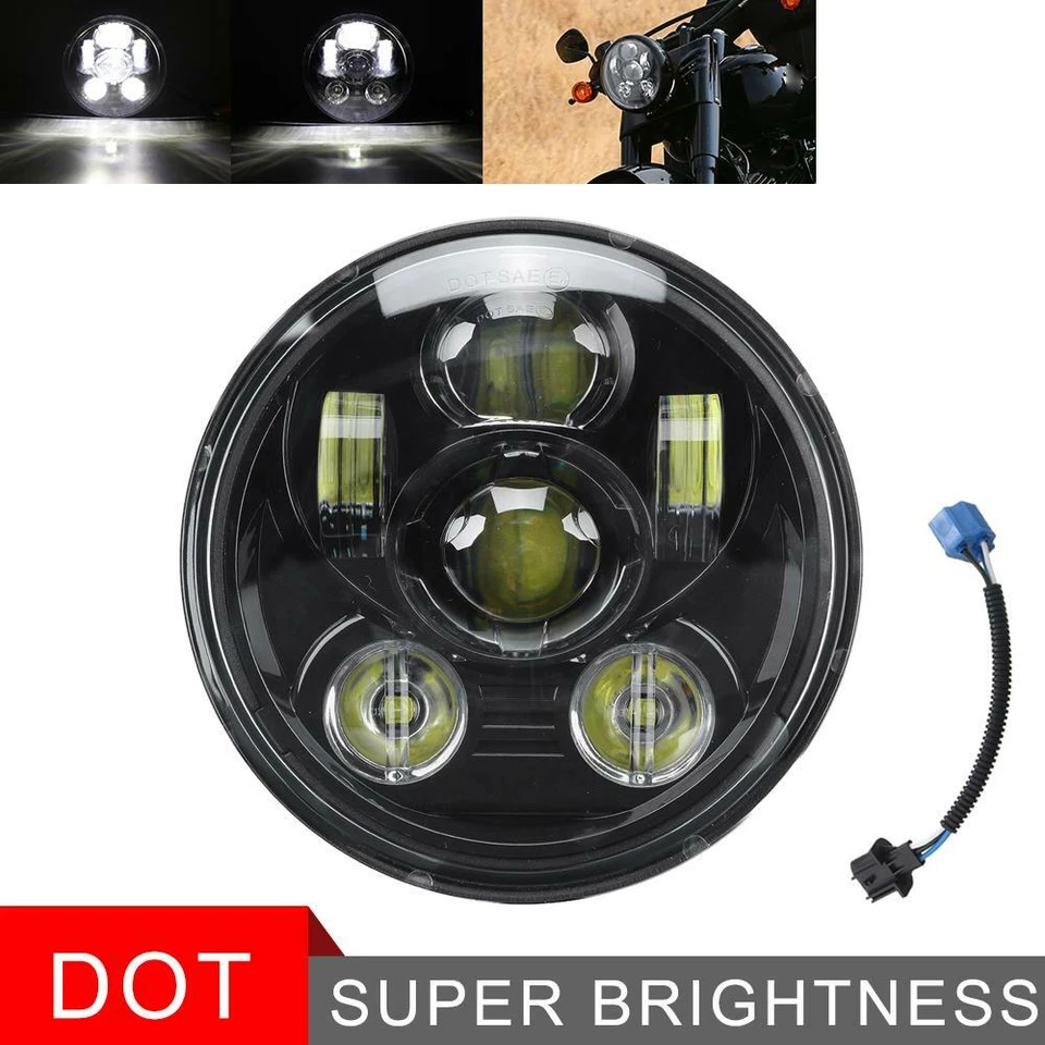 Faro LED de 5,75" 5 3/4" haz sellado alto-bajo para Harley Dyna Street Bob FXDB Foto 1 de 4