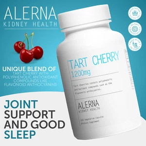 Alerna Kidney Health Tart Cherry - 100 Caps, Made in USA - Picture 1 of 8