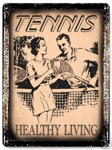 Tennis METALLSCHILD Inspirierend Gesundes Wohnen Fitnessstudio Club Zimmer Vintage Dekor 455 - Bild 1 von 1