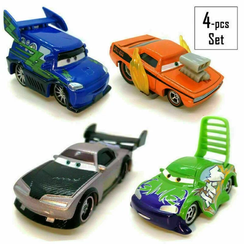 Disney Pixar Cars 4 pcs Set Toy Car Boost DJ Wingo Snot Rod Diecast Loose 1/55 Cover
