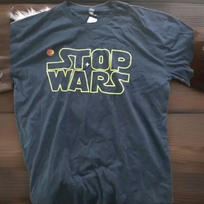 Camiseta Stop Wars 2XL Negra 100% Algodón  Foto 1 de 3