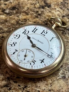 ILLINOIS SANGAMO 21j RAILROAD POCKET WATCH 6 POSITIONS ISOCHRONISM LEVER SET G/F - Picture 1 of 8