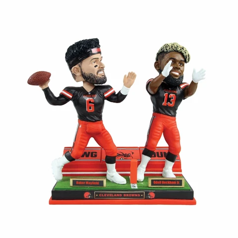 Baker Mayfield & Odell Beckham Jr. Cleveland Browns Dual Passing Bobblehead NFL Cover