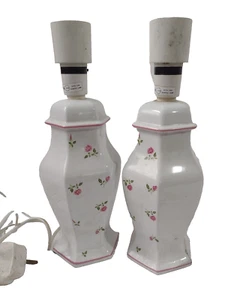 Victorian Style Table Lamp Maker St Michael Ceramic 31cm Pair Vintage Original - Picture 1 of 16