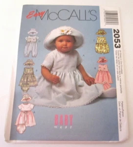Dress Romper Panties Hat Infants S M L XL McCalls 2053 Pattern Easy Baby uncut - Picture 1 of 3