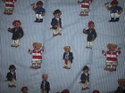 Vintage RALPH LAUREN Polo Bears Blue Striped Twin Comforter & Fitted Sheet Combo