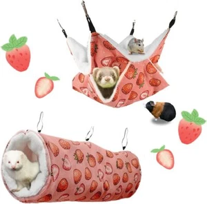 LYART Guinea Pig Rat Ferret Hammock and Warm Bed Small Pet 3.Hammock & Tunnel - Picture 1 of 6