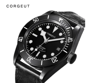 Reloj automático para hombre CORGUET esfera negra NH35A 8215 cristal de zafiro caja PVD negra - Imagen 1 de 3